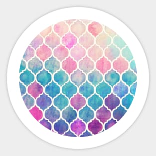 Rainbow Pastel Watercolor Moroccan Pattern Sticker